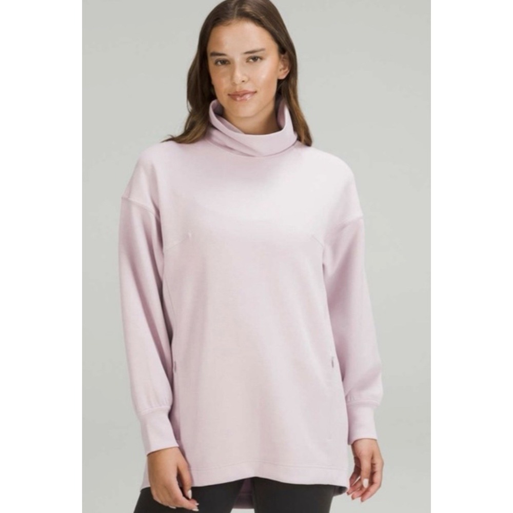 Lululemon Model Blend Turtleneck Sweater In Pink Peony Sz 4 Oversized Lounge‎